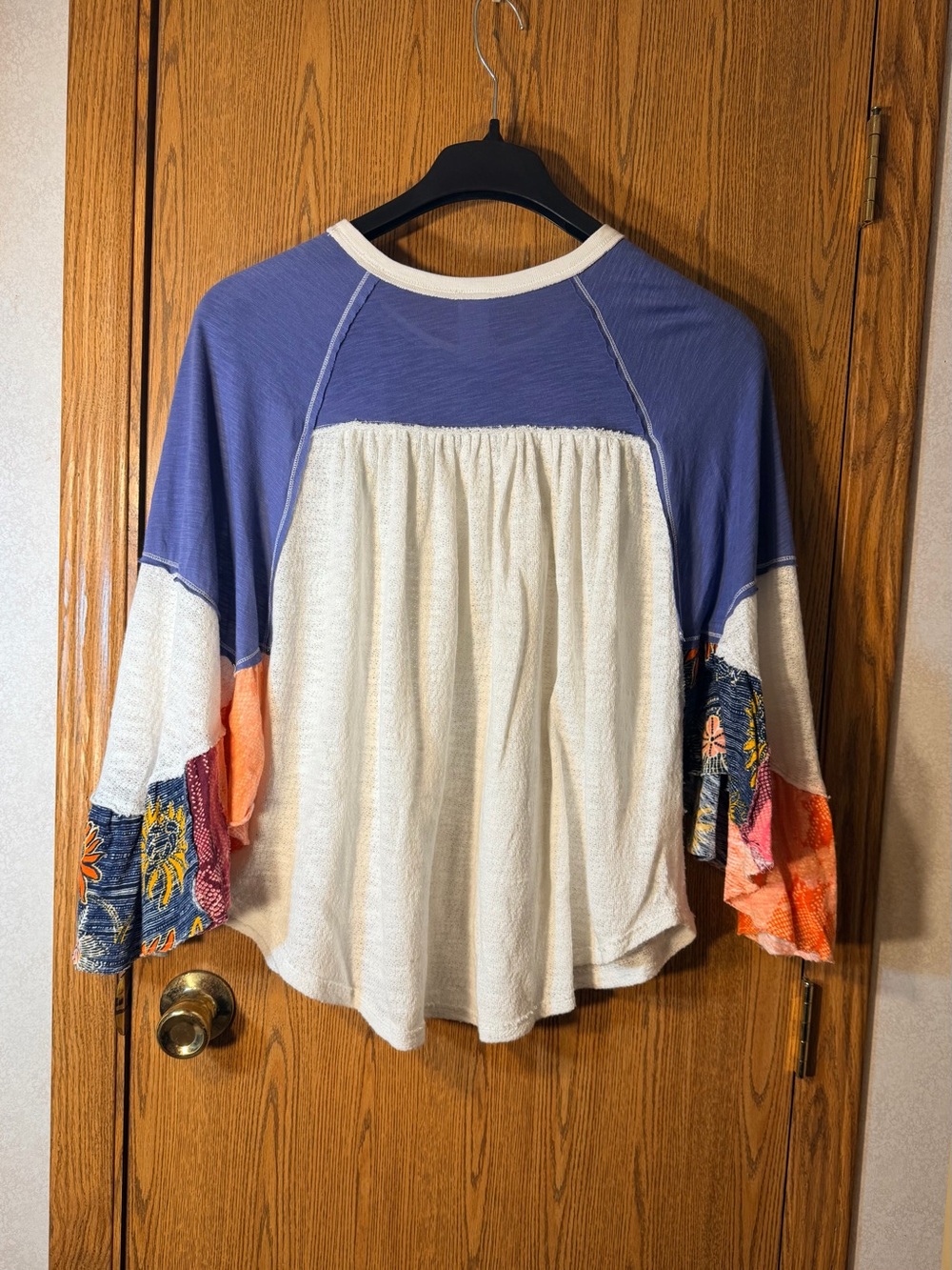 We The Free by Free People “Friday Fever” Boho Patchwork Peasant Blouse - Picture 8 of 8